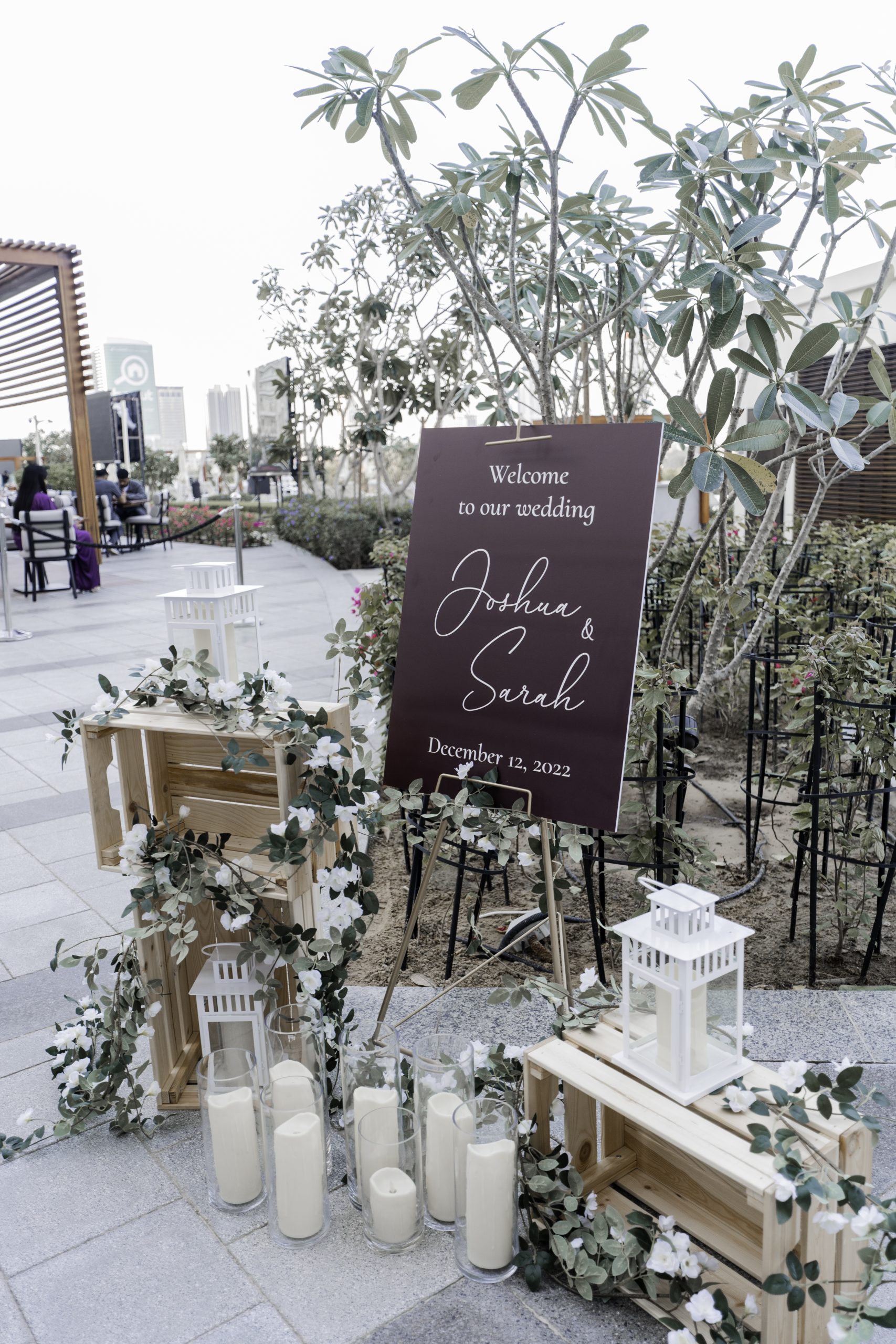 sarah joshua wedding gate customized signboard